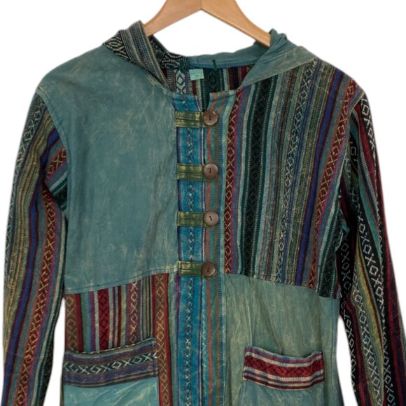 Patchwork hooded duster jacket - NEW - Picture 4 of 12